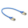 Delock RJ45 Netzwerkkabel Cat.8.1 F/FTP Slim 0,3 m blau