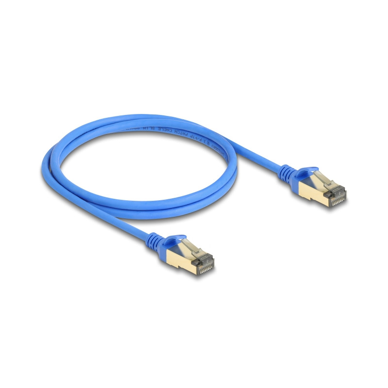 Delock RJ45 Netzwerkkabel Cat.8.1 F/FTP Slim 1 m blau