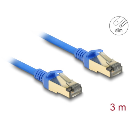 Delock RJ45 Netzwerkkabel Cat.8.1 F/FTP Slim 3 m blau