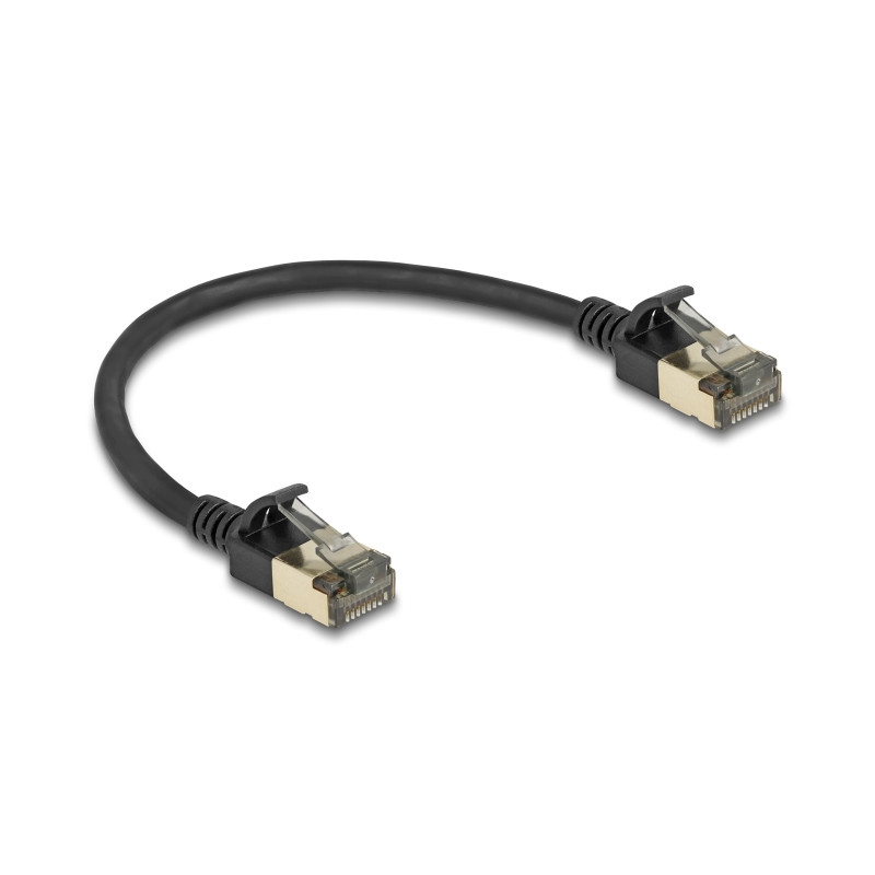 Delock RJ45 Netzwerkkabel Cat.8.1 F/FTP Slim Pro 0,25 m schwarz