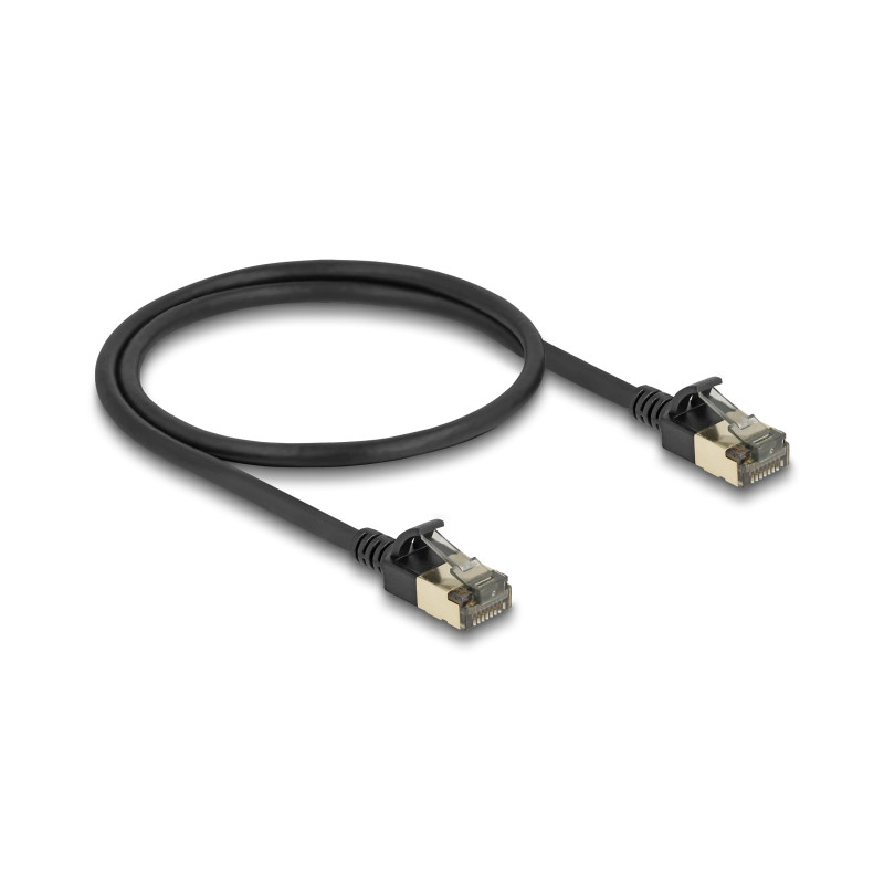 Delock RJ45 Netzwerkkabel Cat.8.1 F/FTP Slim Pro 0,5 m schwarz