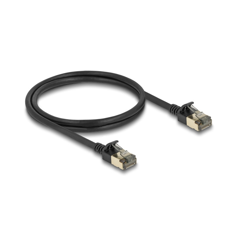 Delock RJ45 Netzwerkkabel Cat.8.1 F/FTP Slim Pro 1 m schwarz