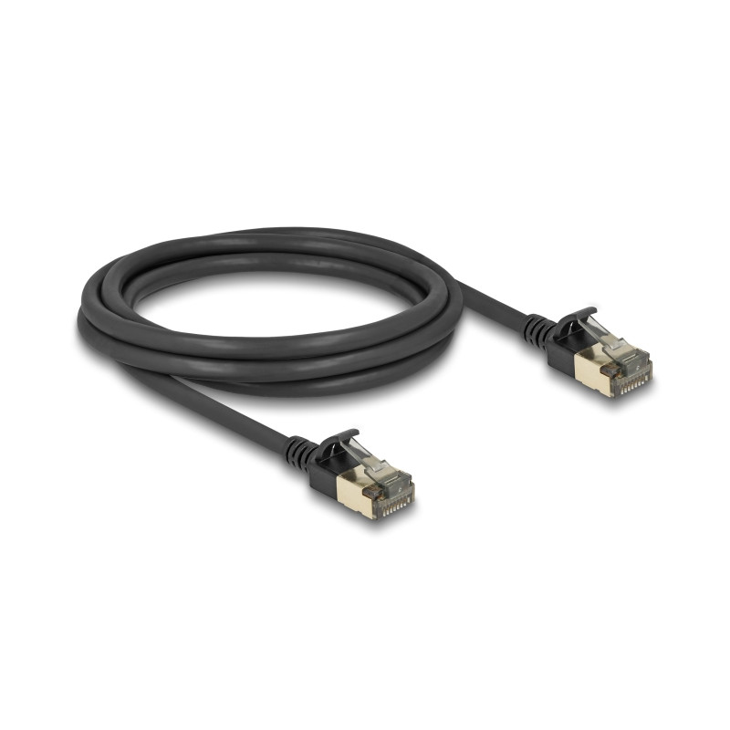 Delock RJ45 Netzwerkkabel Cat.8.1 F/FTP Slim Pro 2 m schwarz