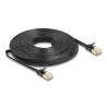Delock RJ45 Netzwerkkabel Cat.6A Stecker zu Stecker mit robuster Rastnase und Cat.7 Rohflachbandkabel U/FTP 10 m schwarz