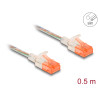 Delock RJ45 Netzwerkkabel Cat.6A U/UTP Slim 0,5 m transparent