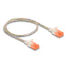Delock RJ45 Netzwerkkabel Cat.6A U/UTP Slim 0,5 m transparent
