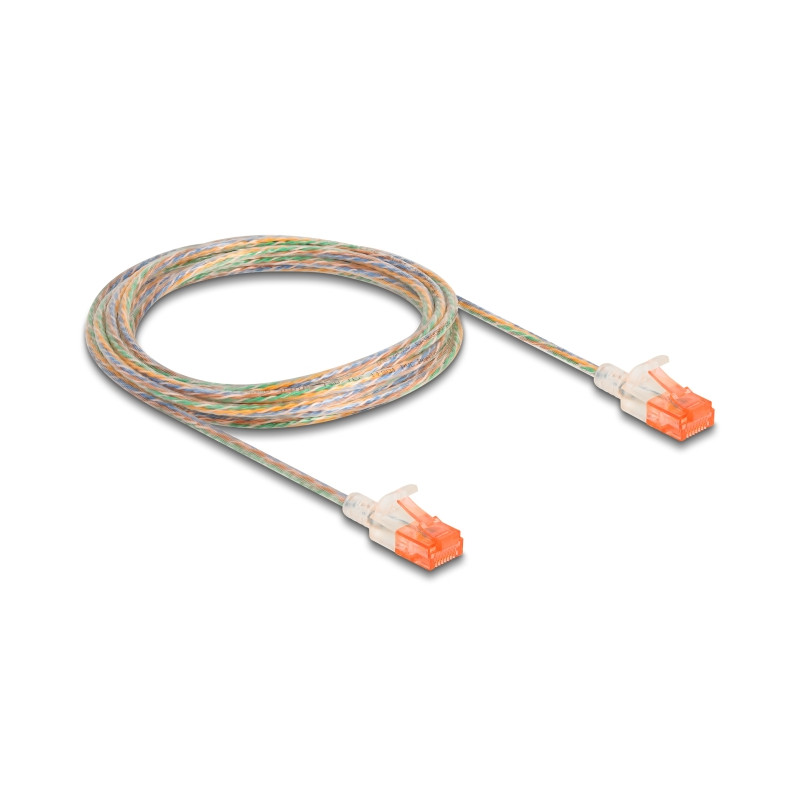 Delock RJ45 Netzwerkkabel Cat.6A U/UTP Slim 3 m transparent