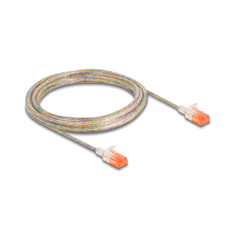 Delock RJ45 Netzwerkkabel Cat.6A U/UTP Slim 5 m transparent