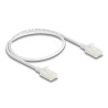 Delock RJ45 Netzwerkkabel Cat.6A Stecker zu Stecker mit robuster Rastnase Industrietauglich U/UTP Slim 0,5 m weiß
