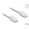 Delock RJ45 Netzwerkkabel Cat.6A Stecker zu Stecker mit robuster Rastnase Industrietauglich U/UTP Slim 1 m weiß
