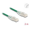 Delock RJ45 Netzwerkkabel Cat.6A Stecker zu Stecker mit gebogener Rastnase U/FTP Slim 2 m grün