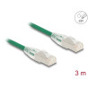 Delock RJ45 Netzwerkkabel Cat.6A Stecker zu Stecker mit gebogener Rastnase U/FTP Slim 3 m grün