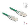 Delock RJ45 Netzwerkkabel Cat.6A Stecker zu Stecker mit gebogener Rastnase U/FTP Slim 5 m grün