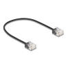 Delock RJ45 Netzwerkkabel Cat.6 UTP Ultra Slim 0,3 m schwarz mit kurzen Steckern