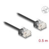 Delock RJ45 Netzwerkkabel Cat.6 UTP Ultra Slim 0,5 m schwarz mit kurzen Steckern