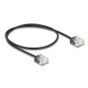 Delock RJ45 Netzwerkkabel Cat.6 UTP Ultra Slim 0,5 m schwarz mit kurzen Steckern