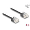 Delock RJ45 Netzwerkkabel Cat.6 UTP Ultra Slim 1 m schwarz mit kurzen Steckern