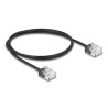 Delock RJ45 Netzwerkkabel Cat.6 UTP Ultra Slim 1 m schwarz mit kurzen Steckern