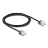 Delock RJ45 Netzwerkkabel Cat.6 UTP Ultra Slim 2 m schwarz mit kurzen Steckern