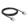 Delock RJ45 Netzwerkkabel Cat.6 UTP Ultra Slim 3 m schwarz mit kurzen Steckern
