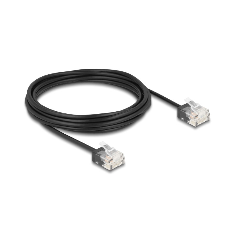 Delock RJ45 Netzwerkkabel Cat.6 UTP Ultra Slim 5 m schwarz mit kurzen Steckern