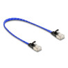 Delock RJ45 Flachband Netzwerkkabel mit Geflechtmantel Cat.6A U/FTP 0,3 m blau