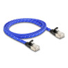 Delock RJ45 Flachband Netzwerkkabel mit Geflechtmantel Cat.6A U/FTP 1 m blau