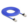 Delock RJ45 Flachband Netzwerkkabel mit Geflechtmantel Cat.6A U/FTP 5 m blau