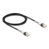 Delock RJ45 Netzwerkkabel mit doppeltem Knickschutz Cat.6A UTP Slim 2 m schwarz
