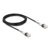 Delock RJ45 Netzwerkkabel mit doppeltem Knickschutz Cat.6A UTP Slim 3 m schwarz