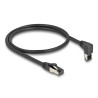 Delock RJ45 Netzwerkkabel Cat.8.1 S/FTP 90° oben gewinkelt / gerade 0,5 m schwarz