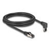 Delock RJ45 Netzwerkkabel Cat.8.1 S/FTP 90° oben gewinkelt / gerade 2 m schwarz