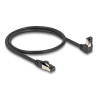 Delock RJ45 Netzwerkkabel Cat.8.1 S/FTP 90° unten gewinkelt / gerade 0,5 m schwarz