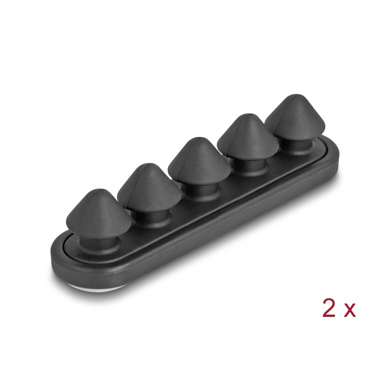 Delock Kabelhalter mit 5 Durchführungen selbstklebend schwarz Set 2 Stück