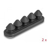 Delock Kabelhalter mit 5 Durchführungen selbstklebend schwarz Set 2 Stück