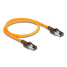 Delock RJ45 Netzwerkkabel mit USB Type-C™ Portfinder Funktion Self Tracing Cat.6A S/FTP 0,5 m orange