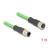 Delock M12 Kabel D-kodiert 4 Pin Stecker zu Buchse PUR (TPU) 1 m