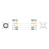Delock M12 Kabel D-kodiert 4 Pin Stecker zu Buchse PUR (TPU) 1 m