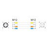 Delock M12 Kabel D-kodiert 4 Pin Stecker zu Buchse PUR (TPU) 2 m