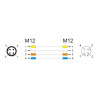 Delock M12 Kabel D-kodiert 4 Pin Stecker zu Buchse PUR (TPU) 5 m