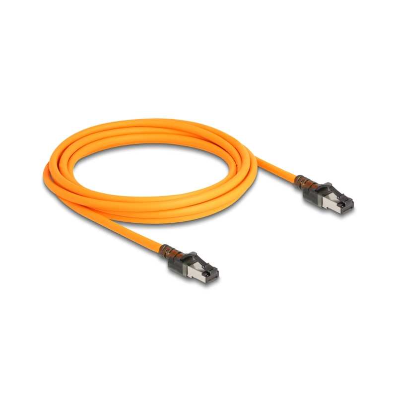 Delock RJ45 Netzwerkkabel mit USB Type-C™ Portfinder Funktion Self Tracing Cat.6A S/FTP 3 m orange