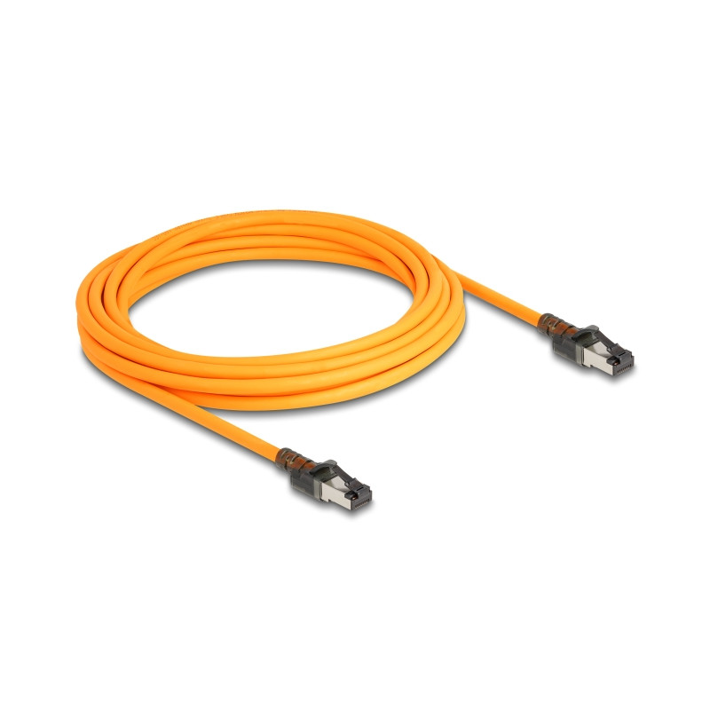 Delock RJ45 Netzwerkkabel mit USB Type-C™ Portfinder Funktion Self Tracing Cat.6A S/FTP 5 m orange