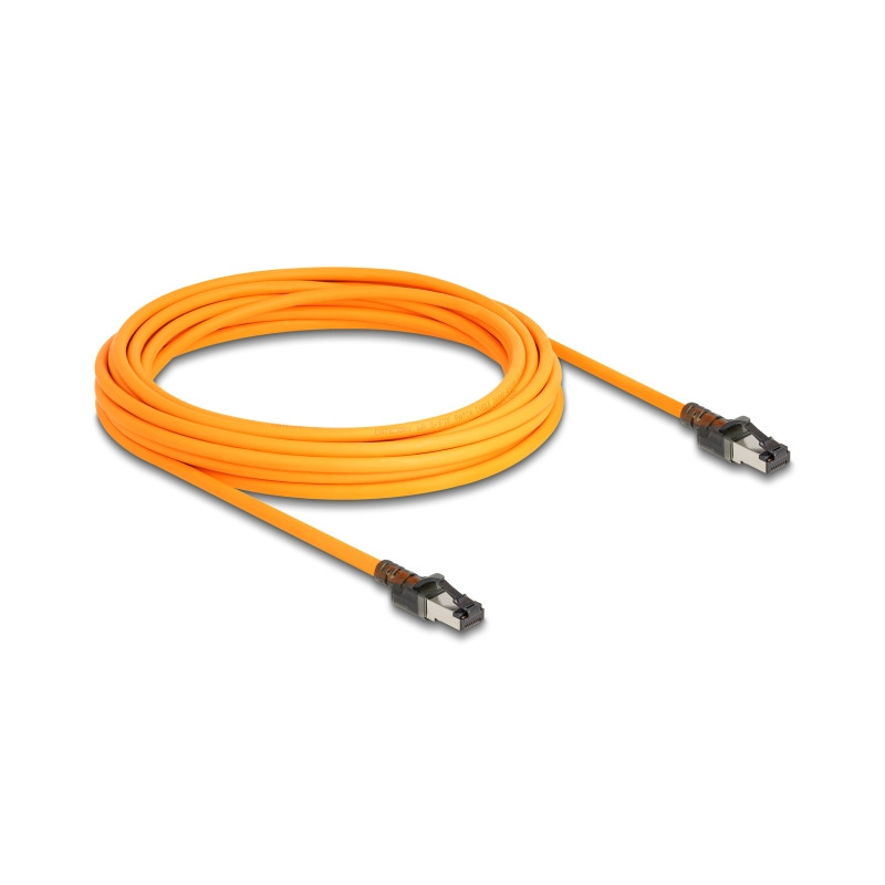 Delock RJ45 Netzwerkkabel mit USB Type-C™ Portfinder Funktion Self Tracing Cat.6A S/FTP 7,5 m orange