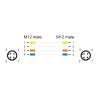 Delock M12 Kabel D-kodiert 4 Pin Stecker zu Stecker PUR (TPU) 5 m