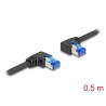 Delock RJ45 Netzwerkkabel Cat.6A S/FTP rechts / links gewinkelt 0,5 m schwarz