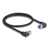 Delock RJ45 Netzwerkkabel Cat.6A S/FTP rechts / links gewinkelt 0,5 m schwarz