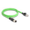 Delock M12 Kabel A-kodiert 8 Pin Stecker zu RJ45 Stecker PUR (TPU) 1 m