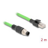 Delock M12 Kabel A-kodiert 8 Pin Stecker zu RJ45 Stecker PUR (TPU) 2 m