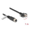 Delock M12 Kabel A-kodiert 8 Pin Buchse zu RJ45 Stecker mit Schrauben Cat.5e FTP 1 m schwarz