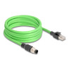 Delock M12 Kabel A-kodiert 8 Pin Stecker zu RJ45 Stecker PUR (TPU) 5 m